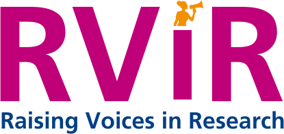 Raising voices in research logo