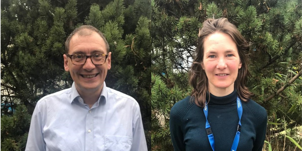 Professor Holm Uhlig (left) and Sarah Hearn