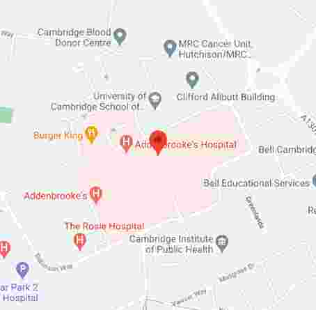 Map of Cambridge, location of BioResource Centre