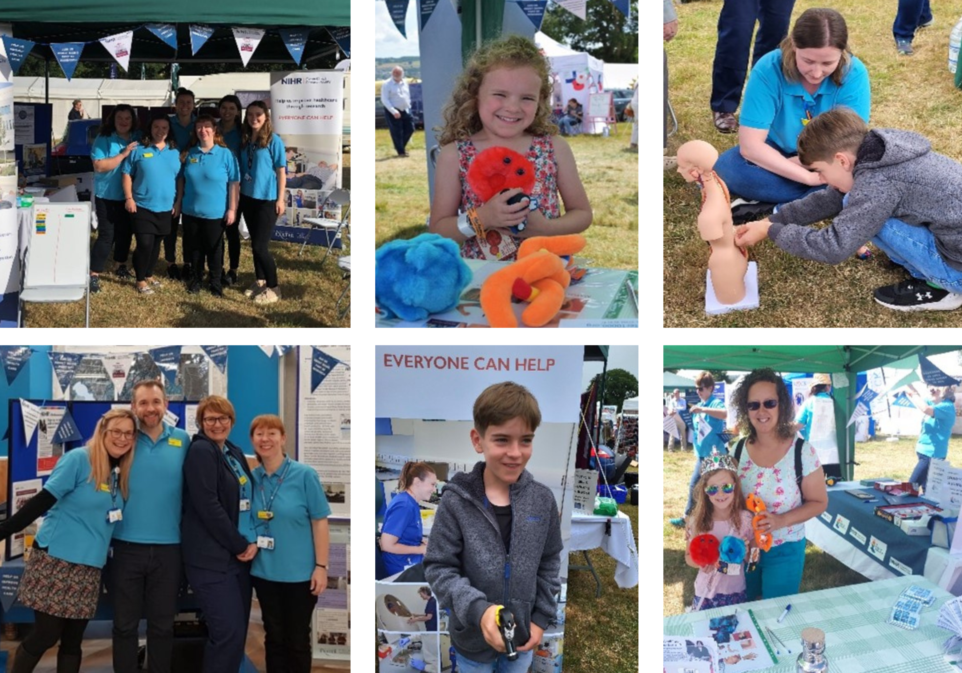 6 photo collage of NIHR BioResource Centre Exeter community engagement activities in Exeter at local agricultural show