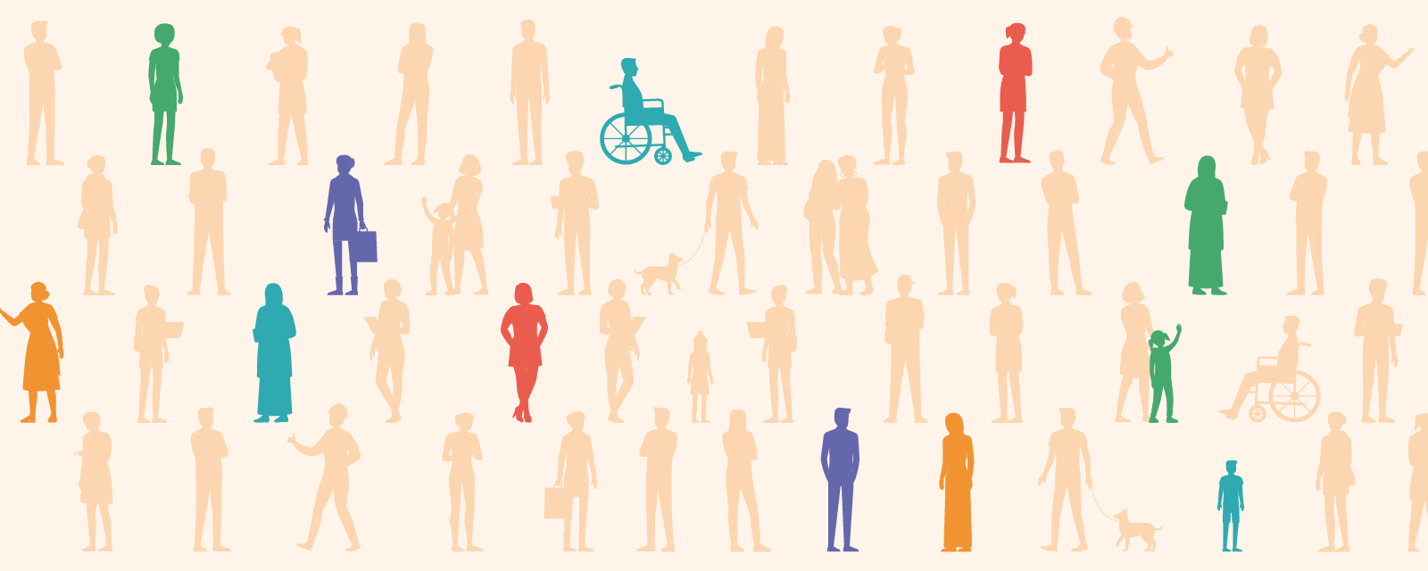 Illustred people with a number highlighted to suggest those who have a rare disease