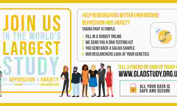 Genetic Links to Anxiety and Depression infographic of study aim and joining